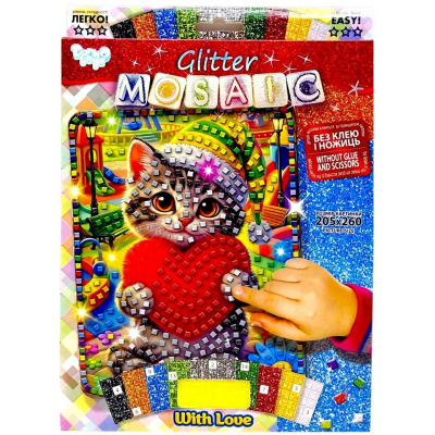 Креативна творчість GLITTER MOSAIC: WITH LOVE Dankotoys БМ-04-01,02,03,04,05...10