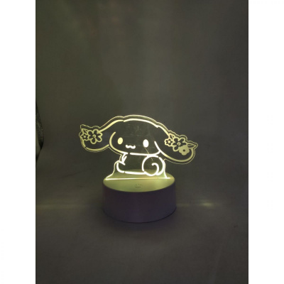 Нічник акриловий аніме Sanrio Cinnamoroll, 13 см, пульт, від мережі і батарейки MIC C69332