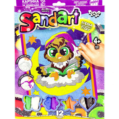 Фреска з кольорового піску Sandart Совеня Dankotoys SA-02-01U,02U,03U...10U