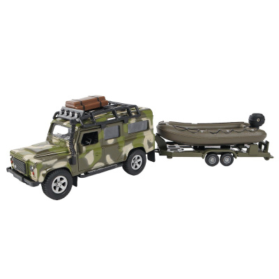 Машинка металева з причепом Land Rover Defender, військова, ЗСУ TechnoDrive 520191.270