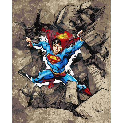 Картина по номерах WB Superman: Крізь каміння 40х50 см Ідейка KHO5243