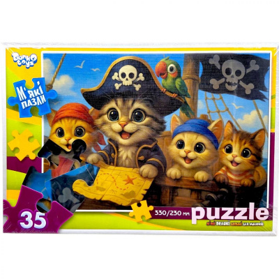 МʼЯКІ ПАЗЛИ 35 ЕЛЕМЕНТІВ (КОТИ ПІРАТИ) Dankotoys S35-11-01,02,03,04...16