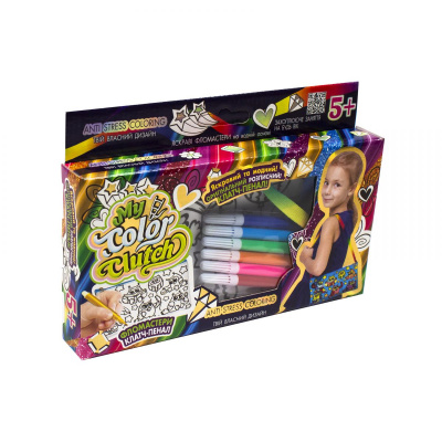 Набір для творчості My Color Clutch, клатч-пенал-розмальовка Забавні сови (укр) Dankotoys CCL-02-01U