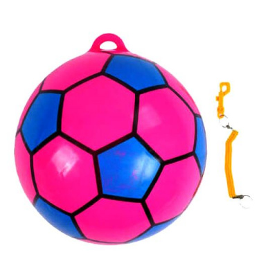 Мʼячик гумовий 20 см, з пружинкою (рожевий) MIC C56607