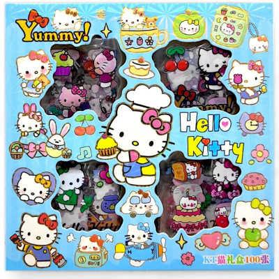Наліпки Hello Kitty (100 аркушів 6х6 см з наліпками) вид 1 MIC C70931