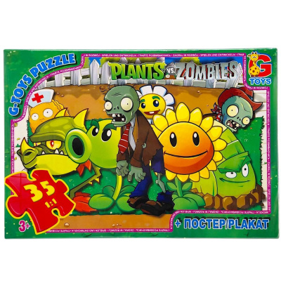 Пазли із серії Рослини проти Зомбі, 35 ел Gtoys PVZ02