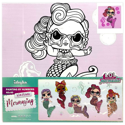 Картина за номерами з фарбами металік L.O.L. Surprise! Mermaids. Waves 40х40 см Ідейка KHO6266