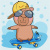 Набір для розпису по номерах для дітей Капібара на скейті 30х30см Ідейка KHO1294