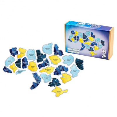 Дерев'яний пазл на магнітах Карта України 25 елем. PuzzleOk PuzA4-01350