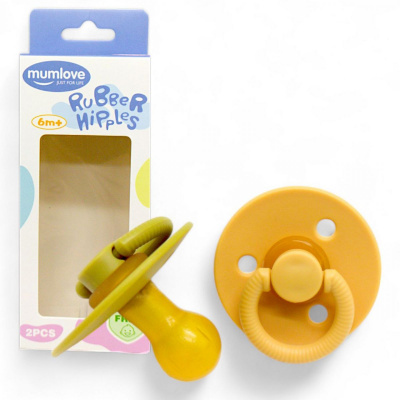 Набір латексних пустушок (6 міс+) оливовий+ Mega Zayka №0518