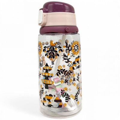 Пляшка для води з трубочкою (0,9 л), фіолетова MIC XH-31