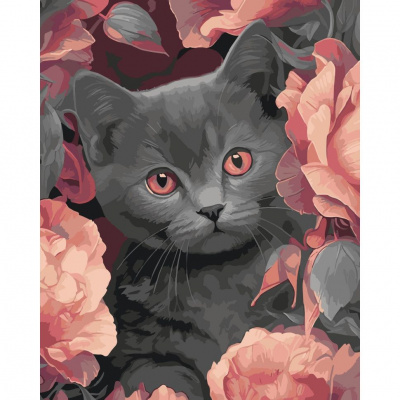 Картина за номерами Сірий котик 40х50 см Art Craft 11563-AC